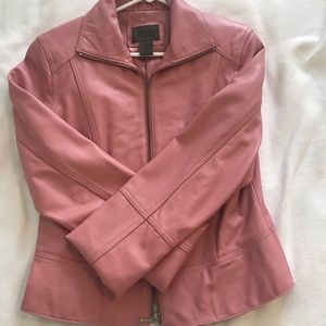 Pink leather jacket